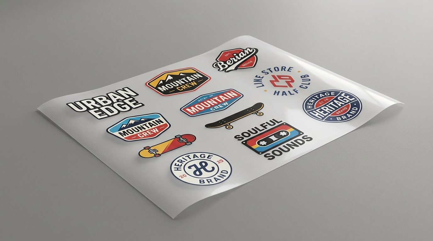 Wide view of 22 inch DTF gang sheet with apparel designs