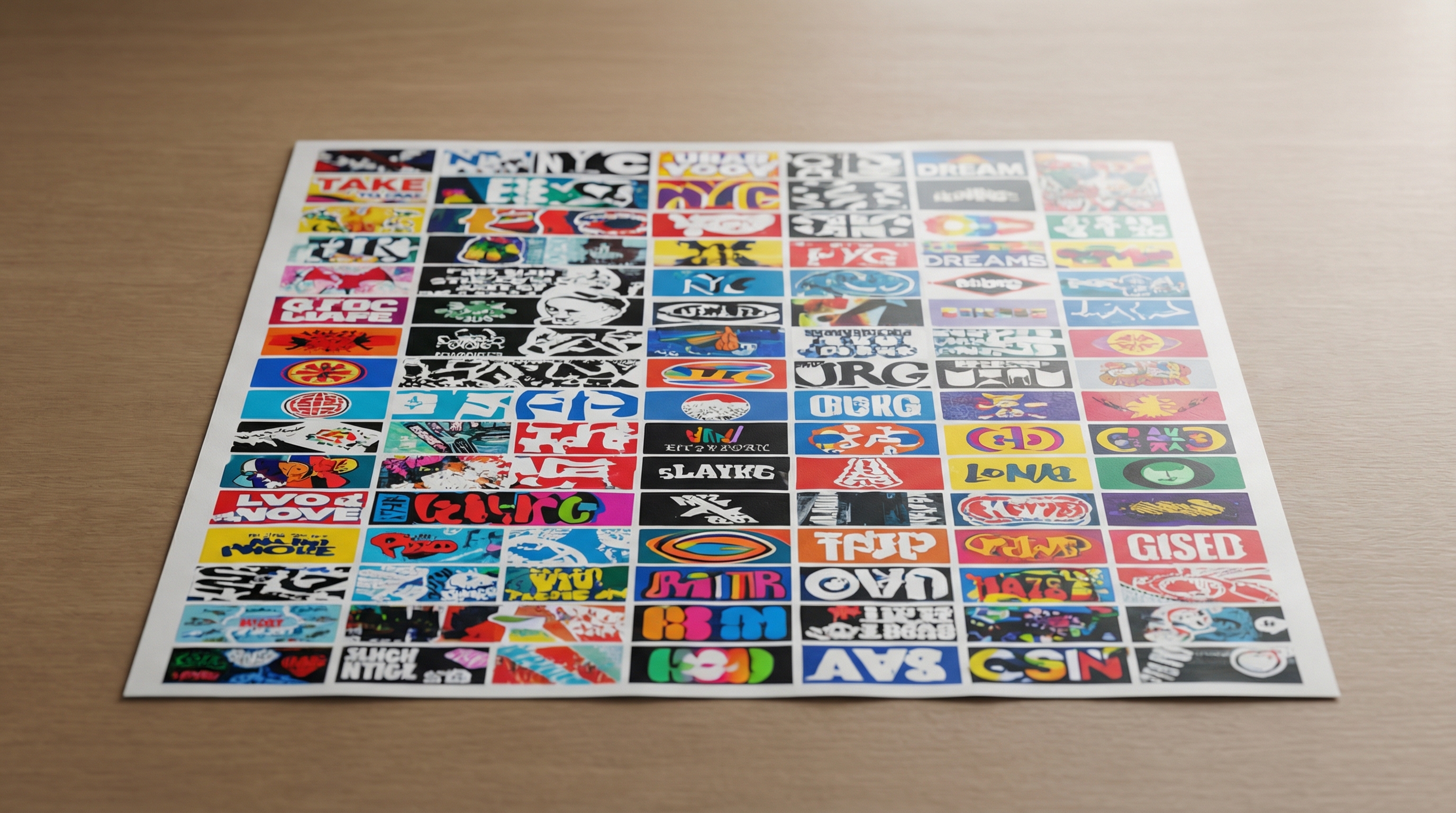 DTF gang sheet product packaging studio photo